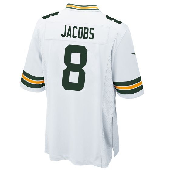 Men Green Bay Packers #8 Josh Jacobs Nike Away Game 2024 NFL Jersey->customized mlb jersey->Custom Jersey